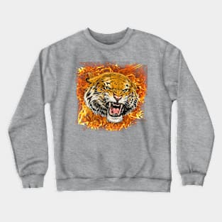 tiger fire Crewneck Sweatshirt